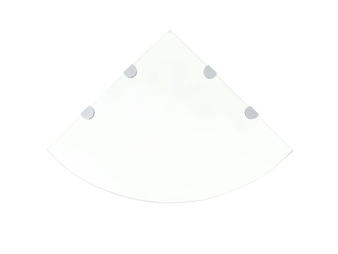 Vidaxl Prateleira Canto, Suportes Cromados, Vidro Transparente 45x45cm