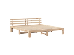 Conjunto 1 Estrutura De Cama Moderna Vidaxl Castanho Madeira De Pinho Maciça (180 X 200 Cm)