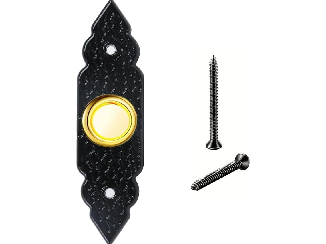 Botão De Campainha Com Fio Elegante E Durável Em Liga Zinco, Portas De Entrada E Garagens