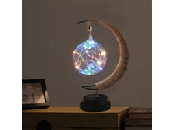 Luminária Noturna Decorativa Em Forma De Lua De Vidro Com Estrutura De Ferro E Led Sem Bateria, Com Gokoco