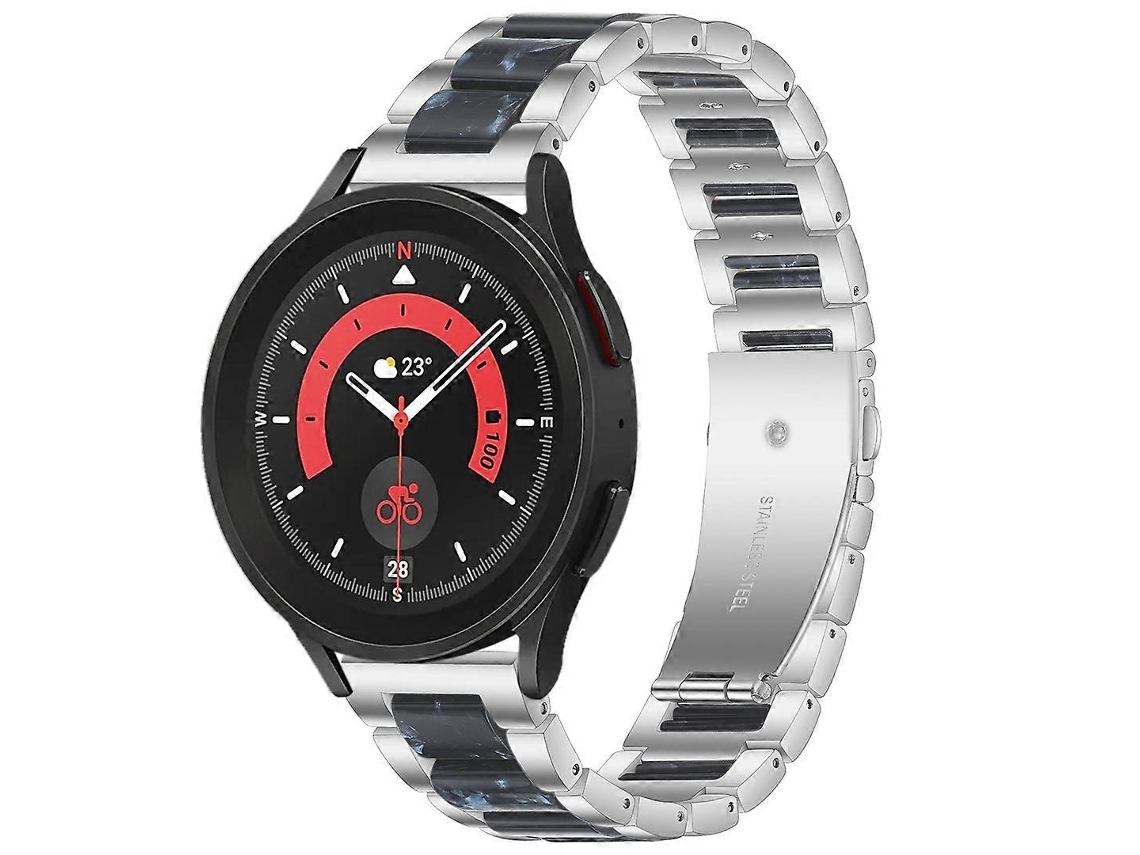 Pulseira De Metal Resinado Intercalada Para Galaxy Watch 5 Pro 45mm