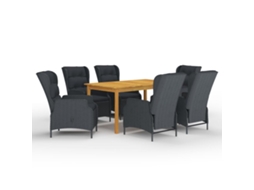 Pcs Conjunto De Jantar Para Jardim Cinzento Escuro Dkd Home Decor