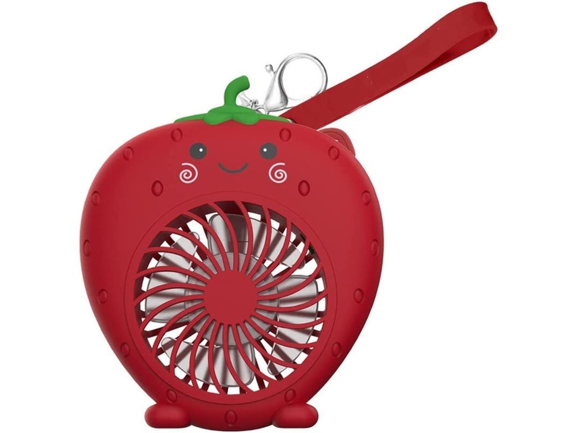 Nova Line ventilador Mini Portátil Usb Carregável Cute Morango 3 Velocidades Silencioso