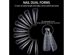 Kit De Moldes Duplos Para Unhas Com 132 Peças: Moldes Reutilizáveis, Grampos, Pincel Duplo E Lixas Para Arte De Unhas Diy
