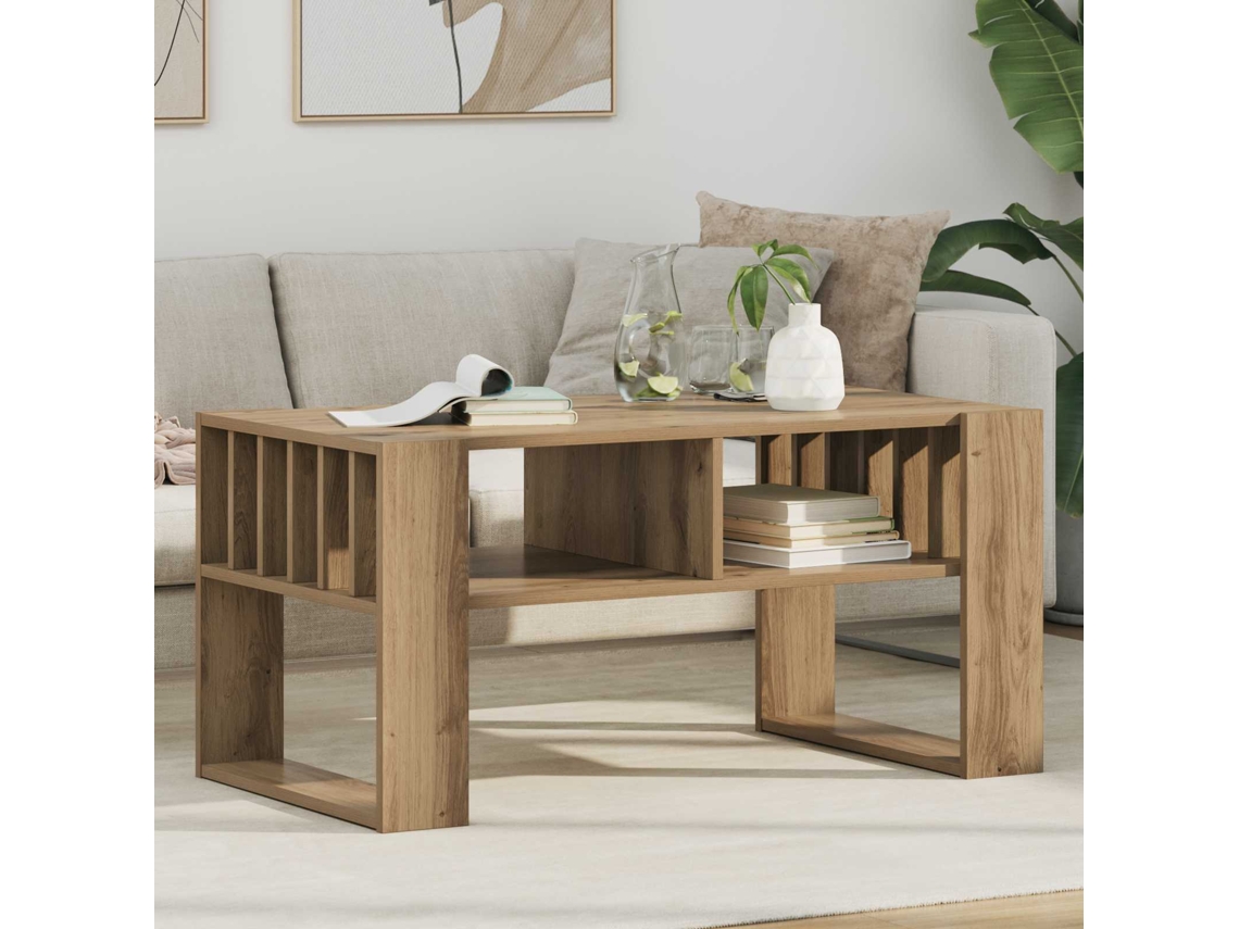 Vidaxl Mesa De Centro Carvalho Artesanal 92 X 49,5 X 45 Cm
