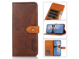 Capa De Celular Khazneh Com Flip De Couro Bovino Texturizado Bicolor Para Motorola Moto E40 / E30 / E20