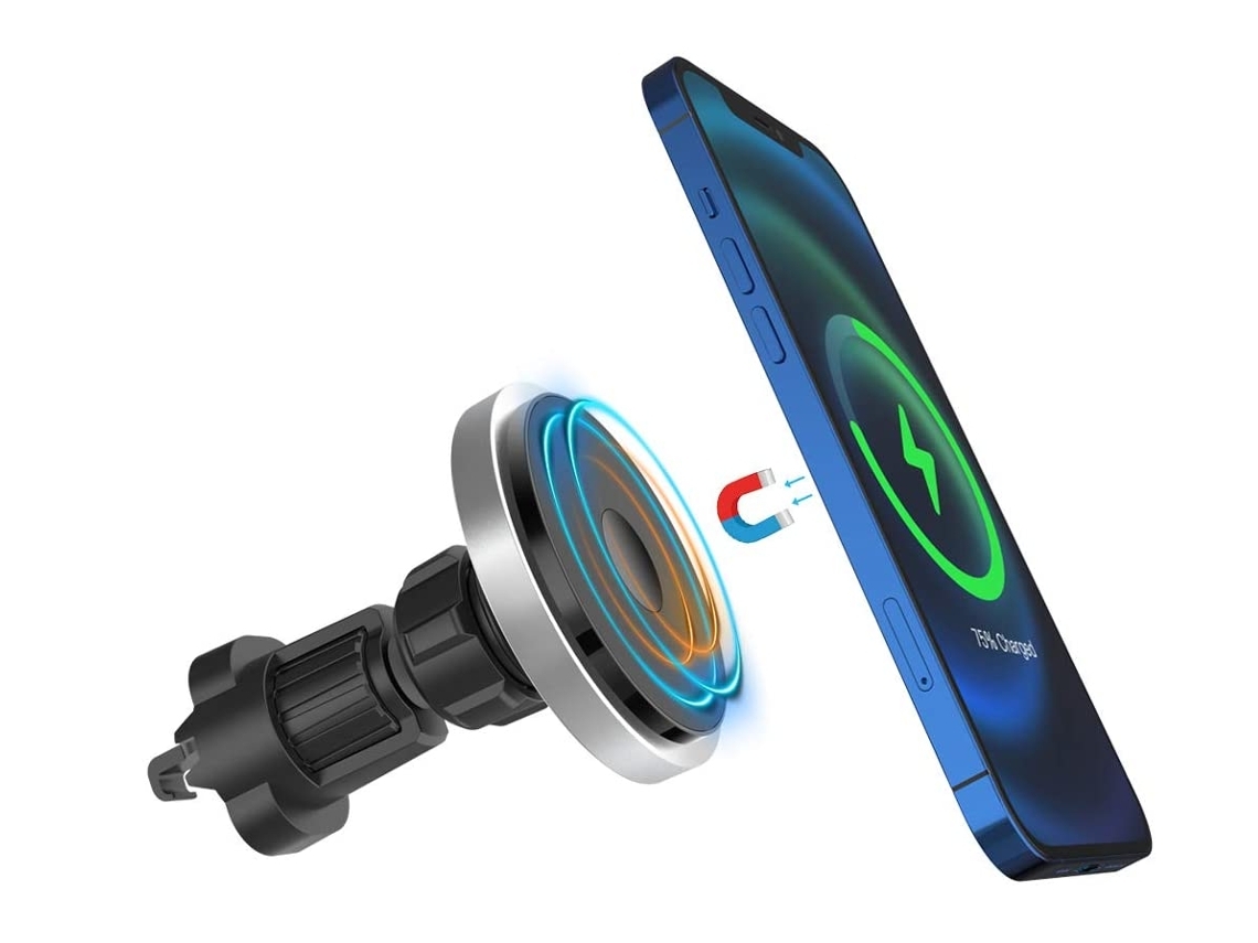 Carregador Montagem Carro Sem Qi para iPhone 12 S/12 YIZHOOD Magnética Preto