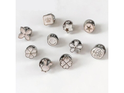 10 Broches Anti-iluminação Botões Para Decoração De Roupas, Ajustáveis E Detacháveis Perla Branca