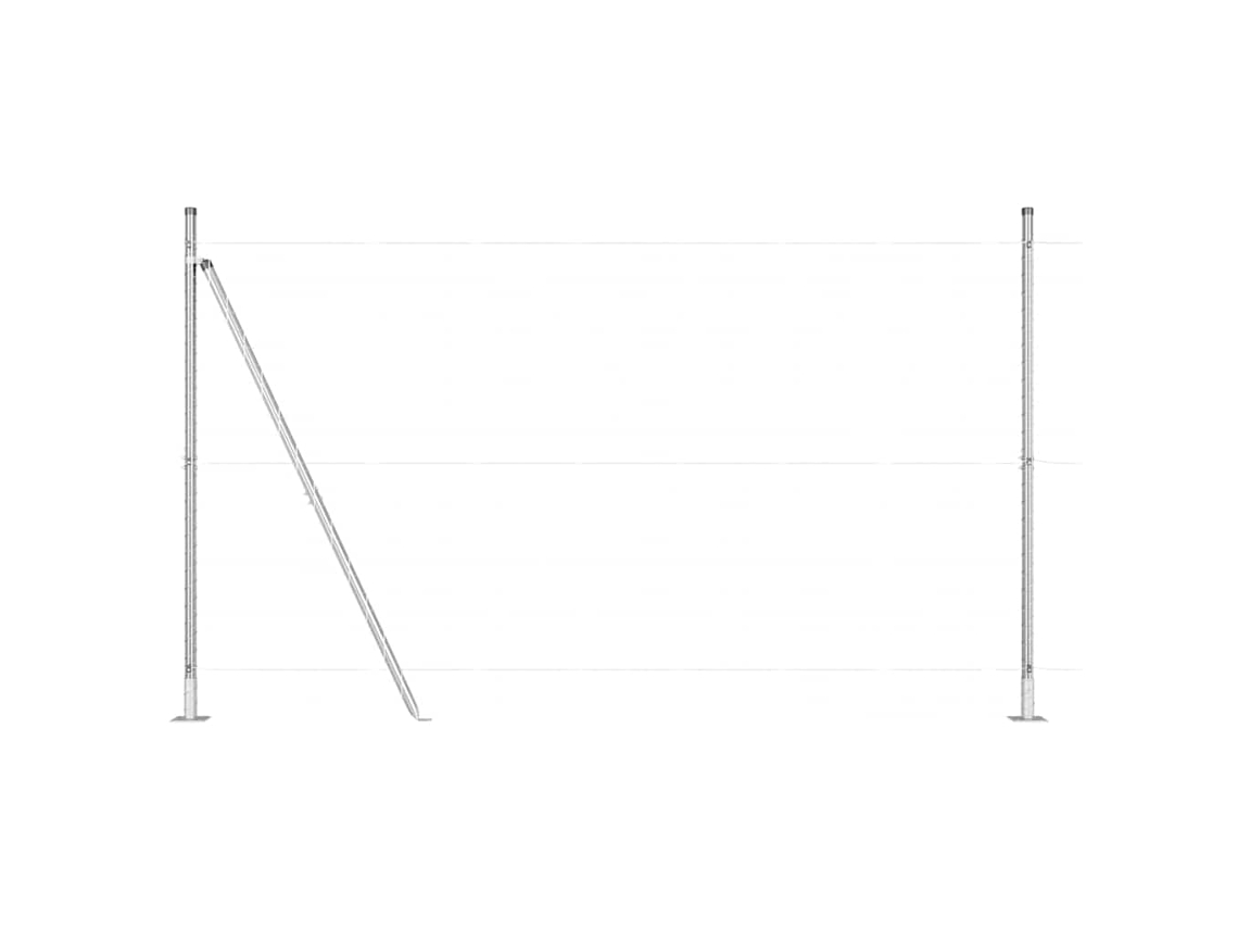 Poste De Cerca 13 Pcs Prateado Aço