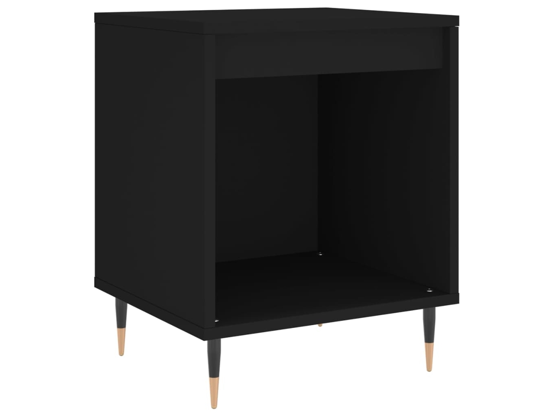 Bedside Cabinet, Bedside Cabinets Vidaxl Preto Madeira Processada (n/a)