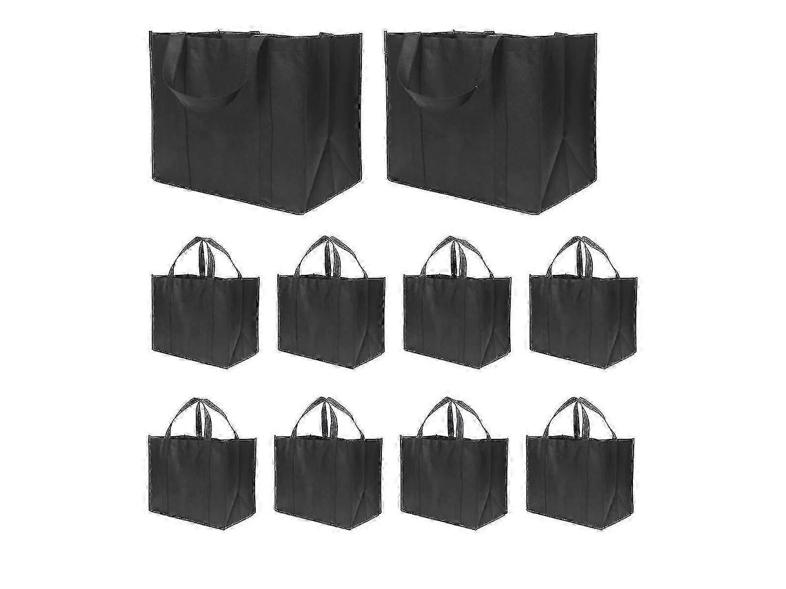 Sacolas de Compras Reutilizáveis ​​de 35 Litros com Alças Longas, Pacote com 10 Unidades, Dobráveis ​​e Reutilizáveis. GOKOCO
