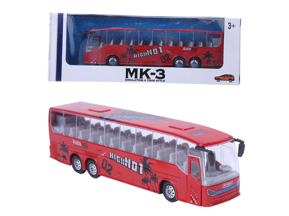 Primerox brinquedo Ônibus Simulação 1:50 Liga com Luz e Música para Crianças (vermelho)