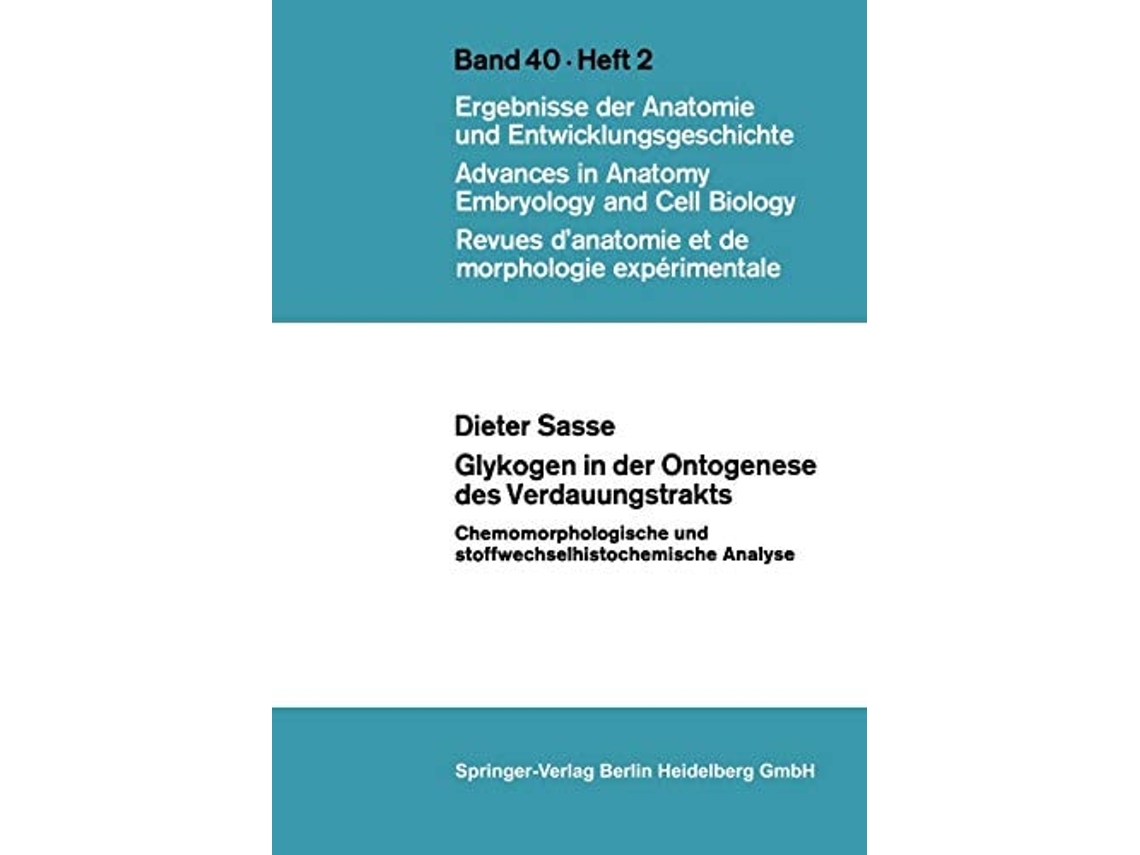 Livro Glykogen In Der Ontogenese Des Verdauungstrakts De D Sasse (alemão)
