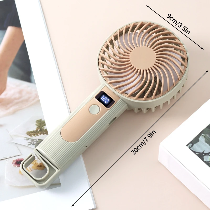 Ventilador Portátil com Display Digital de 120 Velocidades, Carregamento Usb, com Alça. MDUG (s1 500mah)