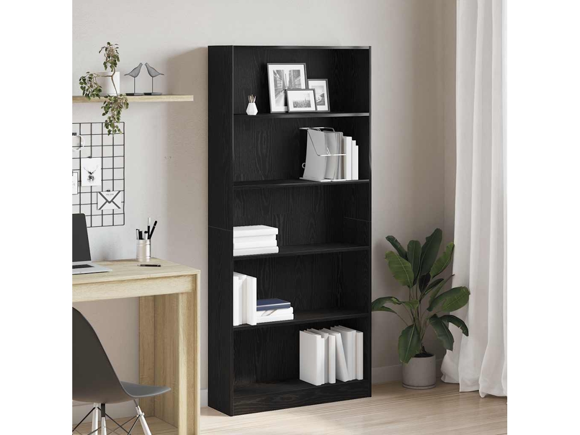 Vidaxl Estante 80x24x176 Cm Derivados De Madeira Carvalho Preto