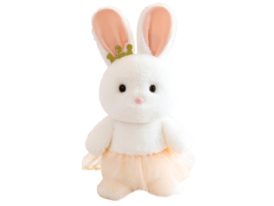 Coelho De Pelúcia Com Coroa E Saia De Tule, Macio, 30cm