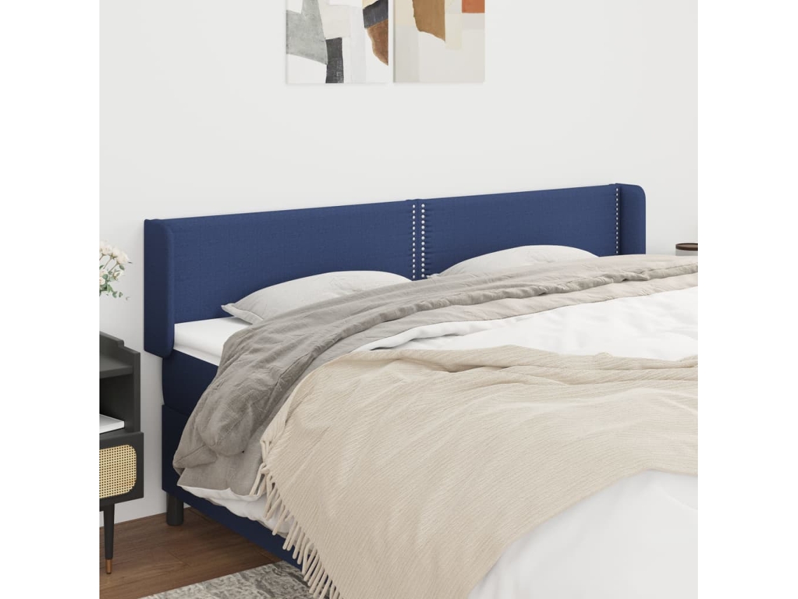 Cabecero con Alas de Tela 203x16x78/88 Cm Azul