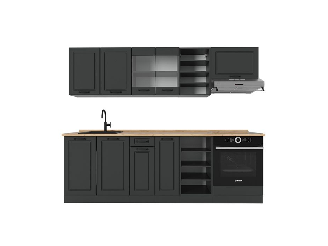 Cozinha R-Line, 240cm, PT Carvalho, Anthracite casa de campo/anthracite, Vicco