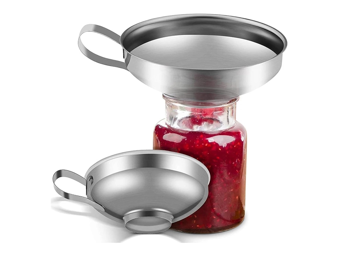 Funil De Metal Em Aço Inoxidável, Funil De Aço Inoxidável Para Conservas Com Boca Larga, Utensílio De Cozinha Em 2 Tamanhos