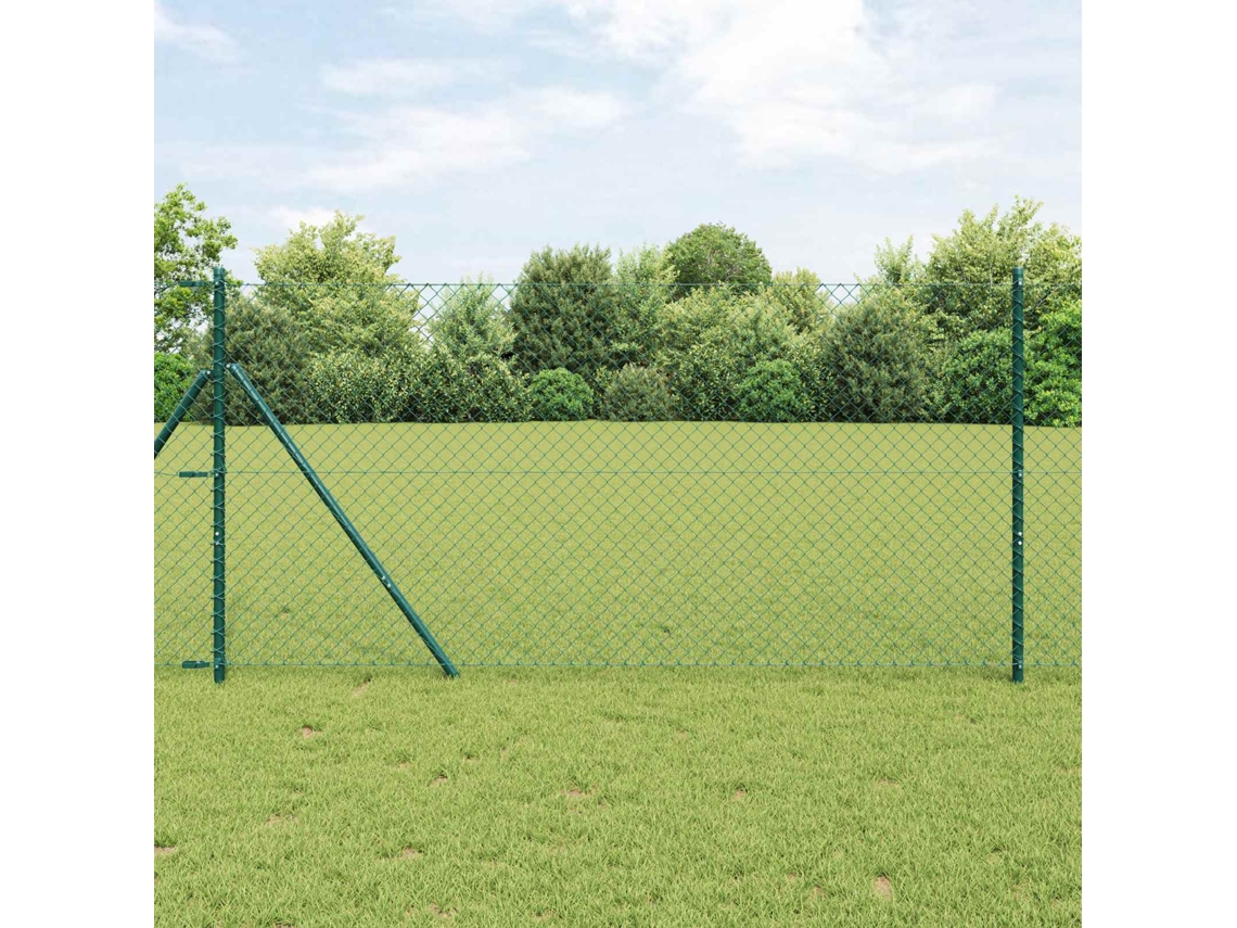 Vidaxl Cerca De Malha 10 X 1,4 M Aço Verde