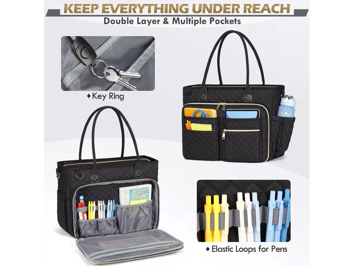 Lurelia Bolsa Para Portátil Compacta, Acolchoada, Bolso Extra, Cor Preta