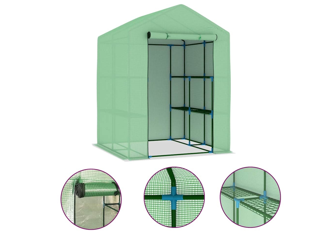 Maison Exclusive - Estufa Com Prateleiras 143x143x195 Cm Aço
