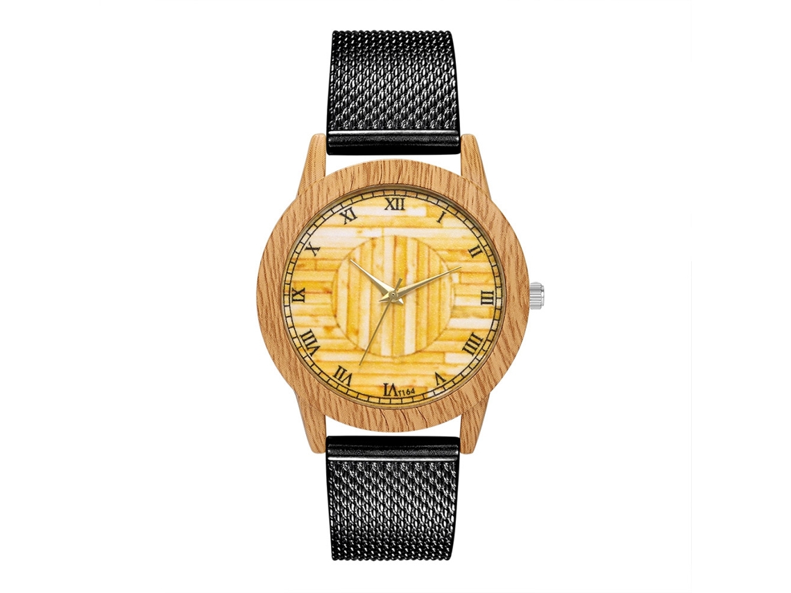 Relógio de quartzo unissex com pulseira de silicone, mostrador redondo grande, numerais romanos, preto, Zhoulianfa