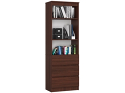 Estante De Armazenamento Venge R60 Com 3 Gavetas E 2 Portas - 60x180x35cm