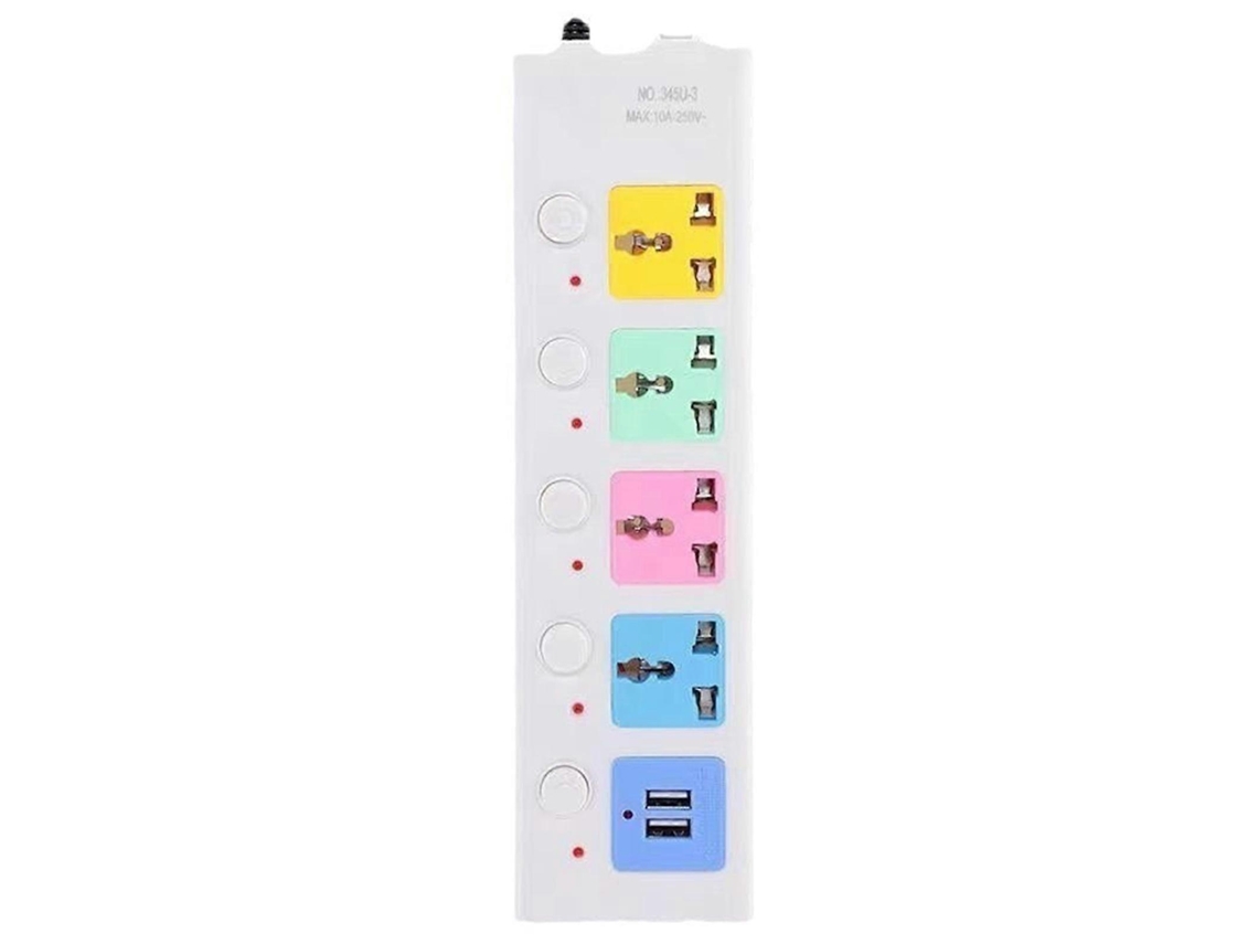 Régua De Tomadas Usb Com 2 Portas Usb E 4 Tomadas Amplamente Espaçadas, Ideal Para Casa, Escritório E Quarto. Olysi Shop