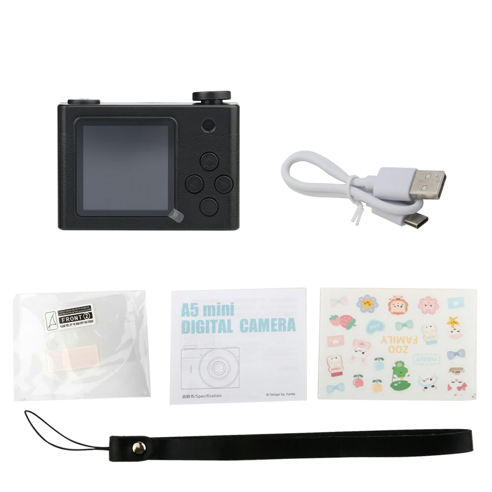 Mini Câmera Digital 720p com Tela, Filmadora Infantil, Gravador Dv MDUG (preta 32gb)