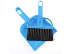 Yuru conjunto de Peneira e Vassoura Mini Multifuncional, Ferramentas de Limpeza Pequenas, Portátil para Lar, Cozinha, Teclado, Carros, Azul