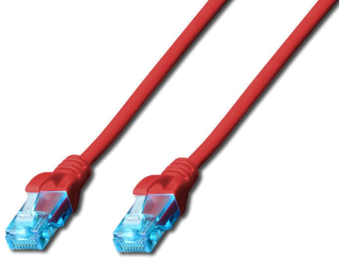 Cabo de Rede DIGITUS (RJ45 - 3 m - Vermelho)