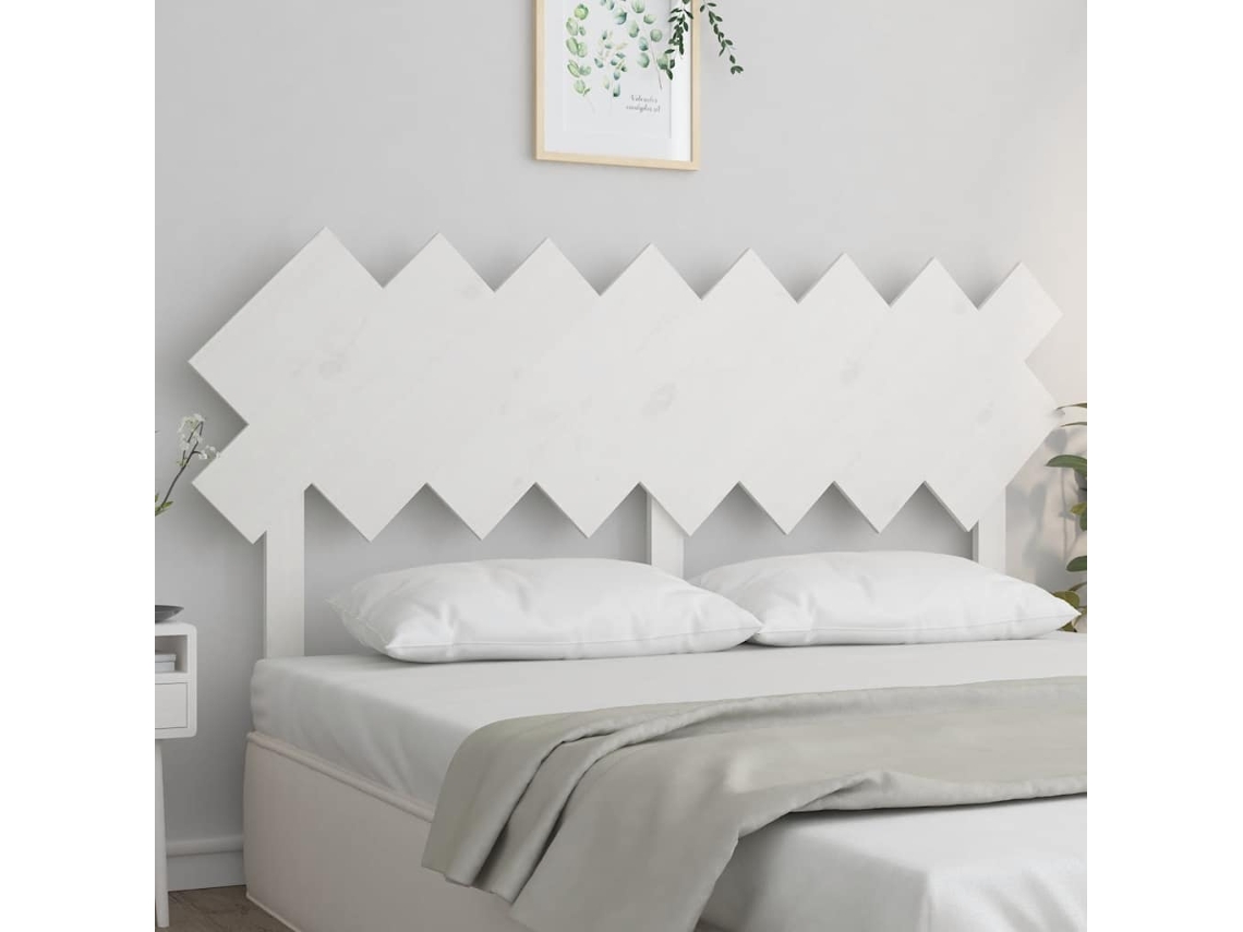 Vidaxl Cabeceira De Cama 159,5x3x80,5 Cm Pinho Maciço Branco