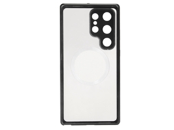 Aetheria capa Magnética para S23 Ultra Metal Acrílico Transparente Antichoque Proteção Total Preta