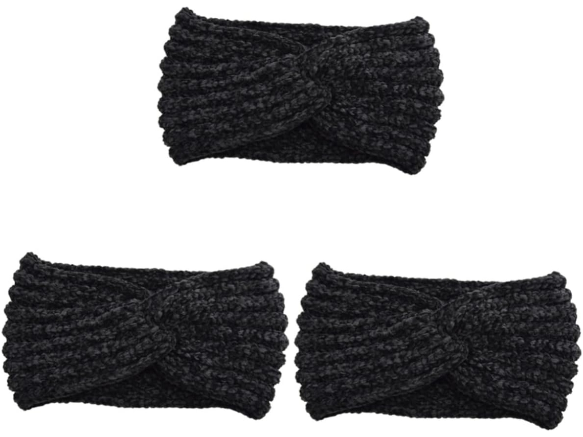 Conjunto De 3 Faixas De Cabeça Esportivas Tricotadas Para Mulheres - Acessório Elegante E Prático Para Exercícios.