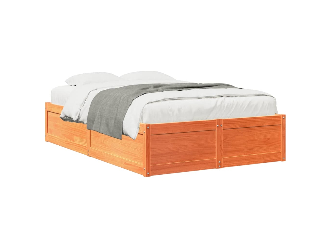 Cama Sem Colchão 135x190 cm Madeira Pinho Maciça Castanho mel MAISON EXCLUSIVE