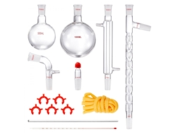 Conjunto De Destilação Laboratorial Com Frascos Em Vidro Borosilicato Tekmaquinas