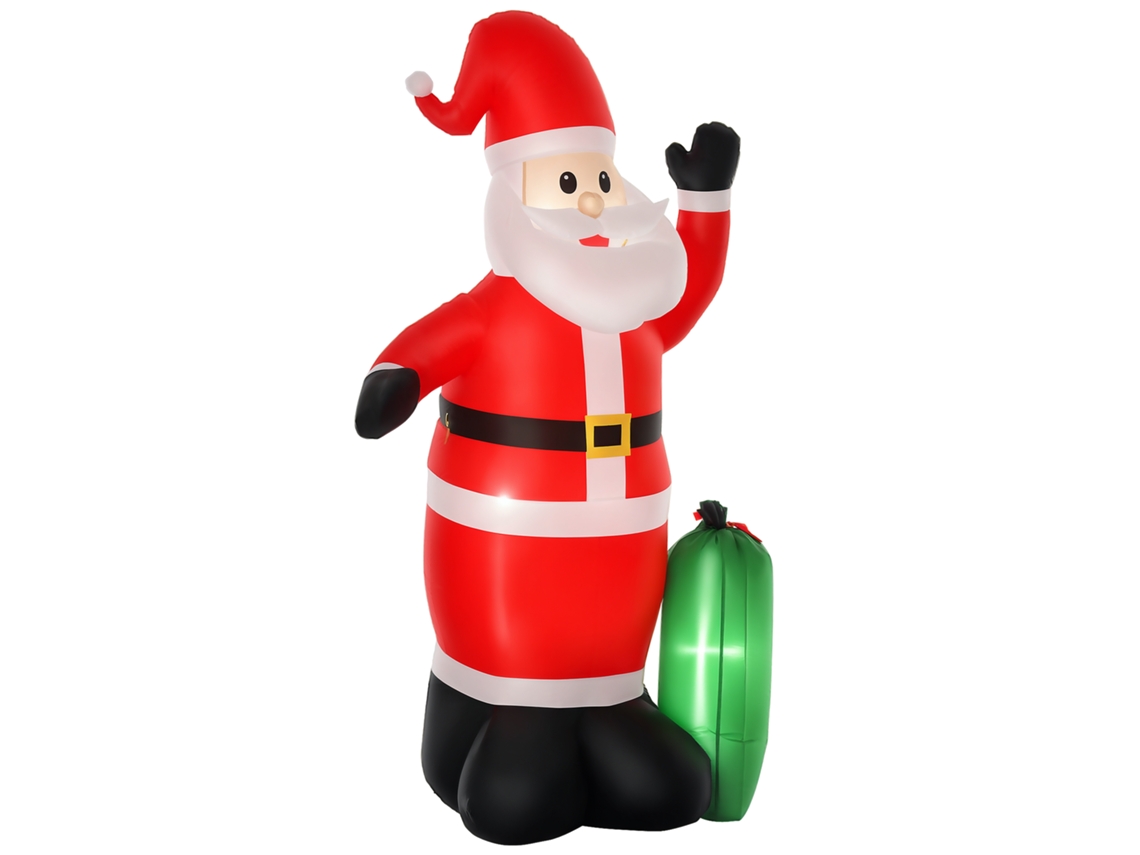 Papai Noel Inflável De 240 Cm Com Luzes De Led E Sacola De Presentes, Decoração De Natal.
