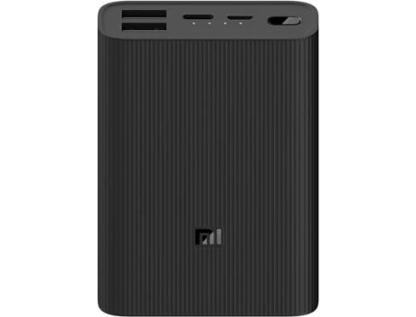 Powerbank Xiaomi 3 (10000 mAh - 2 USB - MicroUSB - Preto)