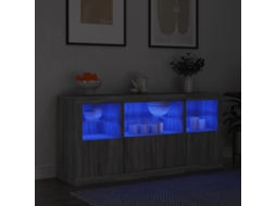 Vidaxl Aparador Com Luzes Led 142,5x37x67 Cm Cinzento Sonoma