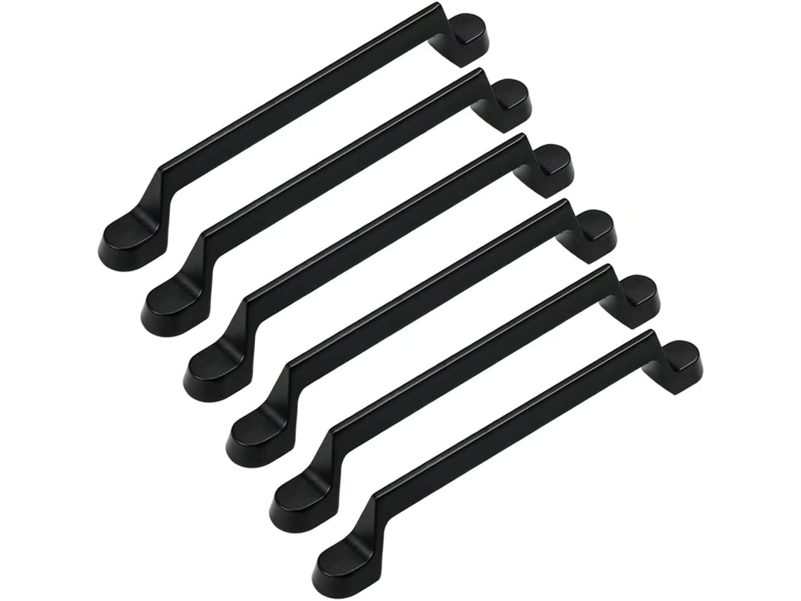 Conjunto De 6 Puxadores Pretos Para Gavetas Armários E Guarda Roupas Da Creatdiy Ideal Banheiros, Gavetas, Móveis E