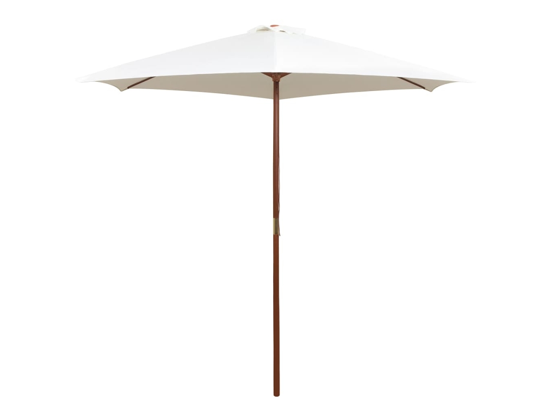 Vidaxl Guarda-sol Com Mastro Em Madeira 270x270 Cm Branco Nata