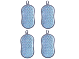 Esponja de Limpeza Dupla Face MDUG (azul, 4 Unidades)