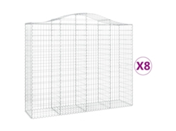 Gabion Basket, Gabion Baskets Vidaxl Prateado Ferro (200 X 50 X 160/180 Cm)