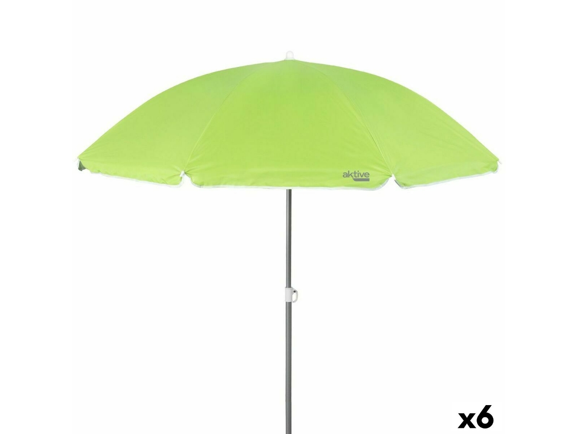 Chapéu de Sol Aktive 220 X 212 X 220 Cm Alumínio Poliéster 170T 6 Unidades