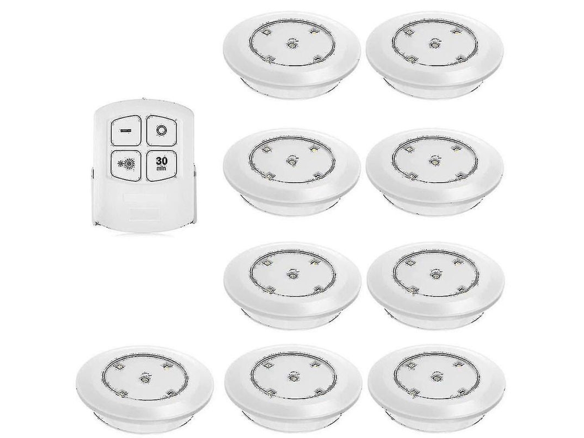 Lâmpada Led Sem Fio Com Controle Remoto, Instalação Fácil, Ajuste De Brilho, Ideal Para Armários, Cozinha E Mais Branco Quente