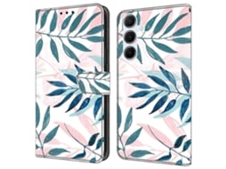Watercolor Leaves26-27 For Samsung Galaxy A17 5g Case Wallet Stand Pattern Printing Pu Leather Flip Phone Cover