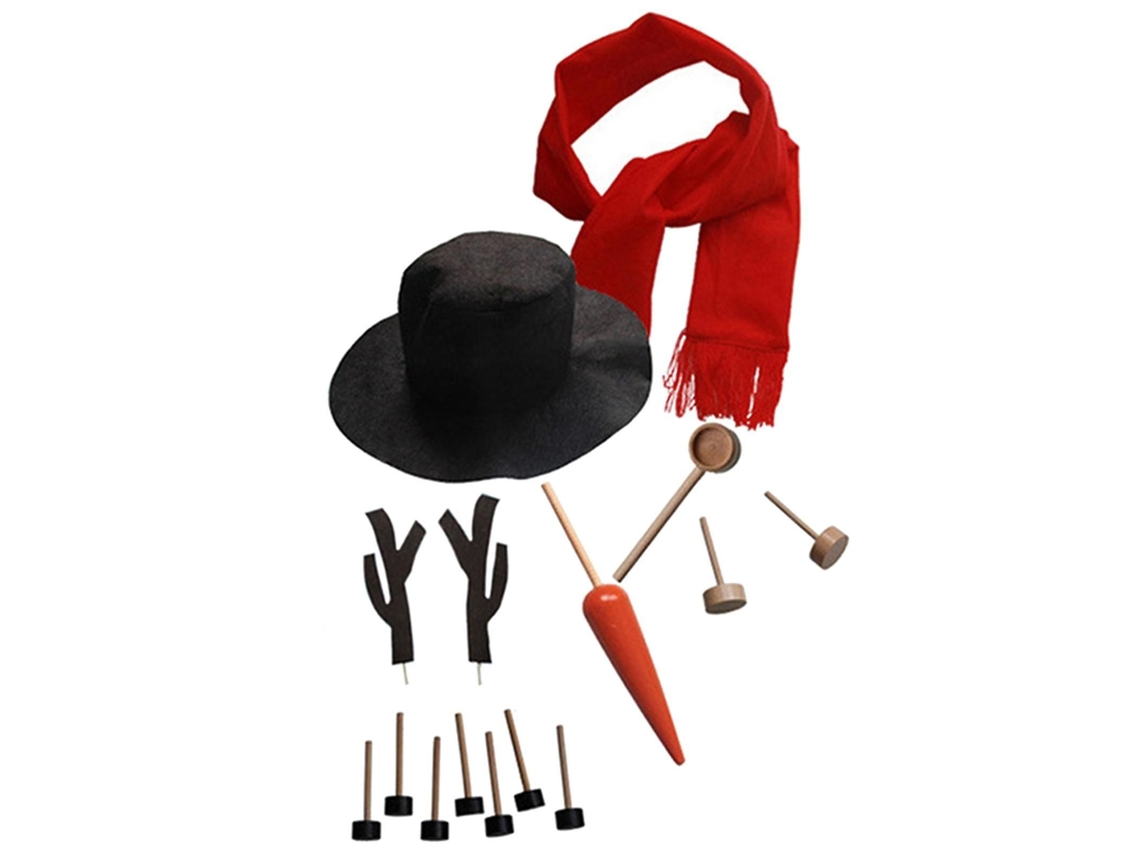 Kit Para Boneco De Neve Com Chapéu, Cachecol E Nariz De Cenoura