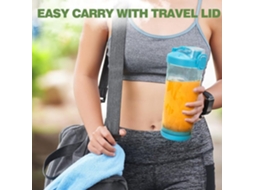 Lurelia Liquidificador Portátil Recarregável Usb, 6 Lâminas, Aço Inoxidável, Sem Bpa, Para Smoothies, Azul