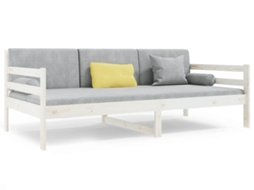 vidaXL Sofá-cama 90x190 cm madeira de pinho maciça branco